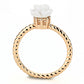 MA3W1492 - Rose Gold Brass Ring with Synthetic Synthetic Stone in White