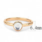 MA3W1493 - Rose Gold Brass Ring with Synthetic Synthetic Glass in Aquamarine