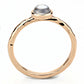 MA3W1493 - Rose Gold Brass Ring with Synthetic Synthetic Glass in Aquamarine