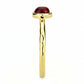 MA3W1496 - Gold Brass Ring with Synthetic Synthetic Glass in Garnet