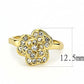 MA3W1497 - Gold Brass Ring with Top Grade Crystal  in Clear