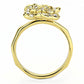 MA3W1497 - Gold Brass Ring with Top Grade Crystal  in Clear
