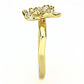 MA3W1497 - Gold Brass Ring with Top Grade Crystal  in Clear
