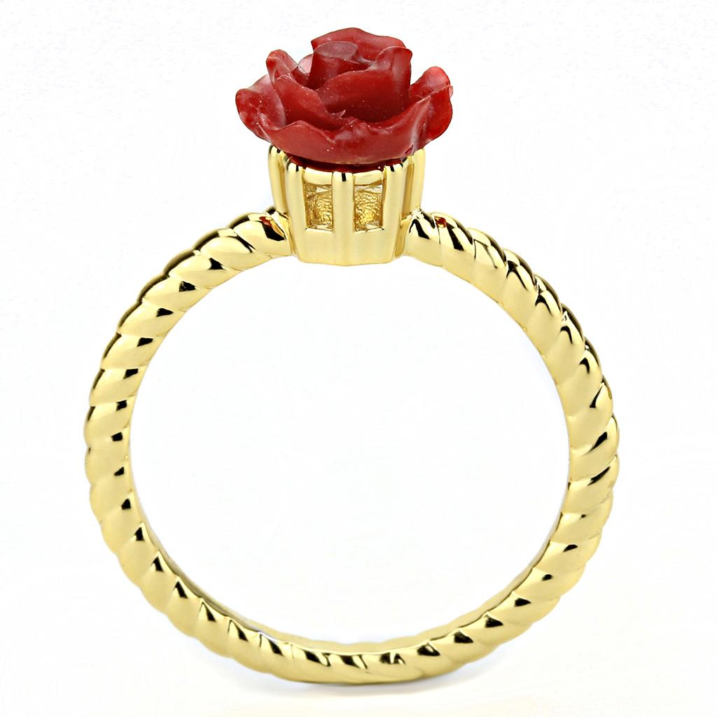 MA3W1498 - Gold Brass Ring with Synthetic Synthetic Stone in Siam