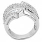MA3W1501 - Rhodium Brass Ring with AAA Grade CZ  in Clear