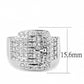 MA3W1502 - Rhodium Brass Ring with AAA Grade CZ  in Clear