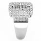 MA3W1502 - Rhodium Brass Ring with AAA Grade CZ  in Clear