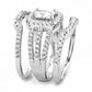 MA3W1503 - Rhodium Brass Ring with AAA Grade CZ  in Clear
