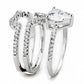 MA3W1504 - Rhodium Brass Ring with AAA Grade CZ  in Clear