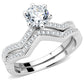 MA3W1505 - Rhodium Brass Ring with AAA Grade CZ  in Clear