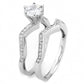 MA3W1505 - Rhodium Brass Ring with AAA Grade CZ  in Clear