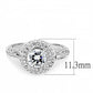 MA3W1506 - Rhodium Brass Ring with AAA Grade CZ  in Clear