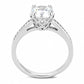 MA3W1507 - Rhodium Brass Ring with AAA Grade CZ  in Clear