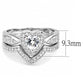 MA3W1508 - Rhodium Brass Ring with AAA Grade CZ  in Clear