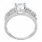 MA3W1510 - Rhodium Brass Ring with AAA Grade CZ  in Clear