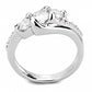 MA3W1512 - Rhodium Brass Ring with AAA Grade CZ  in Clear