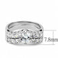MA3W1513 - Rhodium Brass Ring with AAA Grade CZ  in Clear