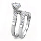 MA3W1513 - Rhodium Brass Ring with AAA Grade CZ  in Clear