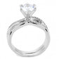 MA3W1514 - Rhodium Brass Ring with AAA Grade CZ  in Clear