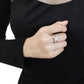 MA3W1514 - Rhodium Brass Ring with AAA Grade CZ  in Clear