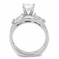 MA3W1515 - Rhodium Brass Ring with AAA Grade CZ  in Clear
