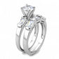 MA3W1515 - Rhodium Brass Ring with AAA Grade CZ  in Clear