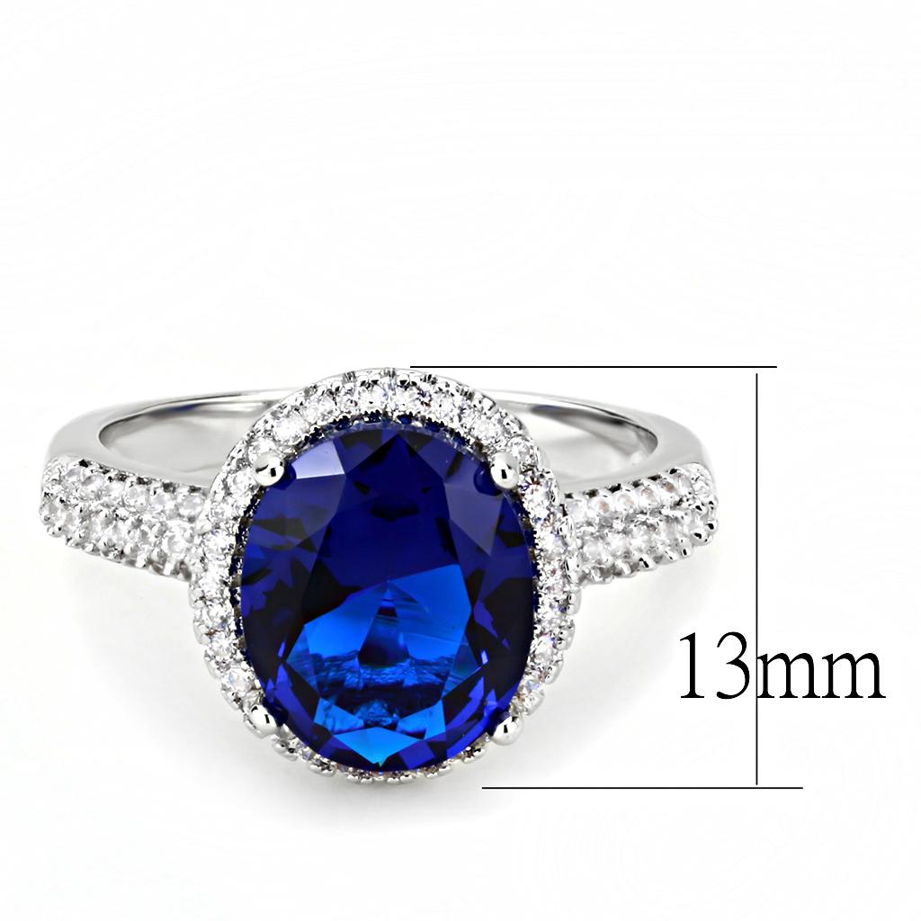 MA3W1516 - Rhodium Brass Ring with Synthetic  in Montana