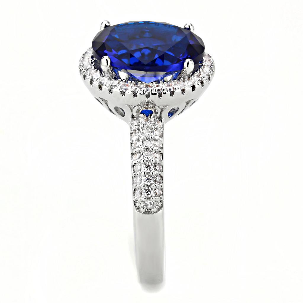 MA3W1516 - Rhodium Brass Ring with Synthetic  in Montana