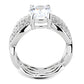 MA3W1517 - Rhodium Brass Ring with AAA Grade CZ  in Clear
