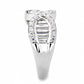 MA3W1518 - Rhodium Brass Ring with AAA Grade CZ  in Clear