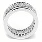 MA3W1520 - Rhodium Stainless Steel Ring with AAA Grade CZ  in Clear