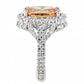 MA3W1523 - Rhodium Brass Ring with AAA Grade CZ  in Champagne