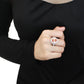 MA3W1523 - Rhodium Brass Ring with AAA Grade CZ  in Champagne