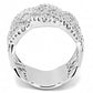 MA3W1524 - Rhodium Brass Ring with AAA Grade CZ  in Clear