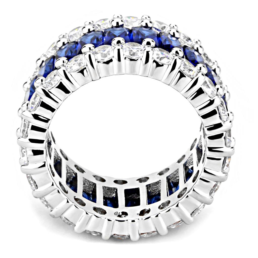 MA3W1527 - Rhodium Brass Ring with Synthetic  in Montana