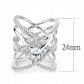 MA3W1528 - Rhodium Brass Ring with AAA Grade CZ  in Clear