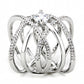 MA3W1528 - Rhodium Brass Ring with AAA Grade CZ  in Clear