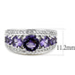MA3W1530 - Rhodium Brass Ring with Synthetic  in Amethyst