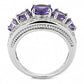 MA3W1530 - Rhodium Brass Ring with Synthetic  in Amethyst