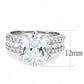 MA3W1532 - Rhodium Brass Ring with AAA Grade CZ  in Clear