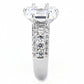 MA3W1532 - Rhodium Brass Ring with AAA Grade CZ  in Clear