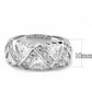 MA3W1533 - Rhodium Brass Ring with AAA Grade CZ  in Clear