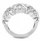MA3W1533 - Rhodium Brass Ring with AAA Grade CZ  in Clear