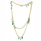 MA3W1537 - Gold Brass Necklace with Synthetic Jade in Emerald