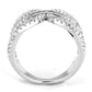 MA3W1541 - Rhodium Brass Ring with AAA Grade CZ  in Clear