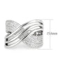 MA3W1542 - Rhodium Brass Ring with AAA Grade CZ  in Clear