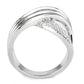 MA3W1542 - Rhodium Brass Ring with AAA Grade CZ  in Clear