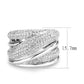 MA3W1544 - Rhodium Brass Ring with AAA Grade CZ  in Clear