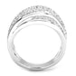 MA3W1544 - Rhodium Brass Ring with AAA Grade CZ  in Clear