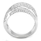 MA3W1544 - Rhodium Brass Ring with AAA Grade CZ  in Clear